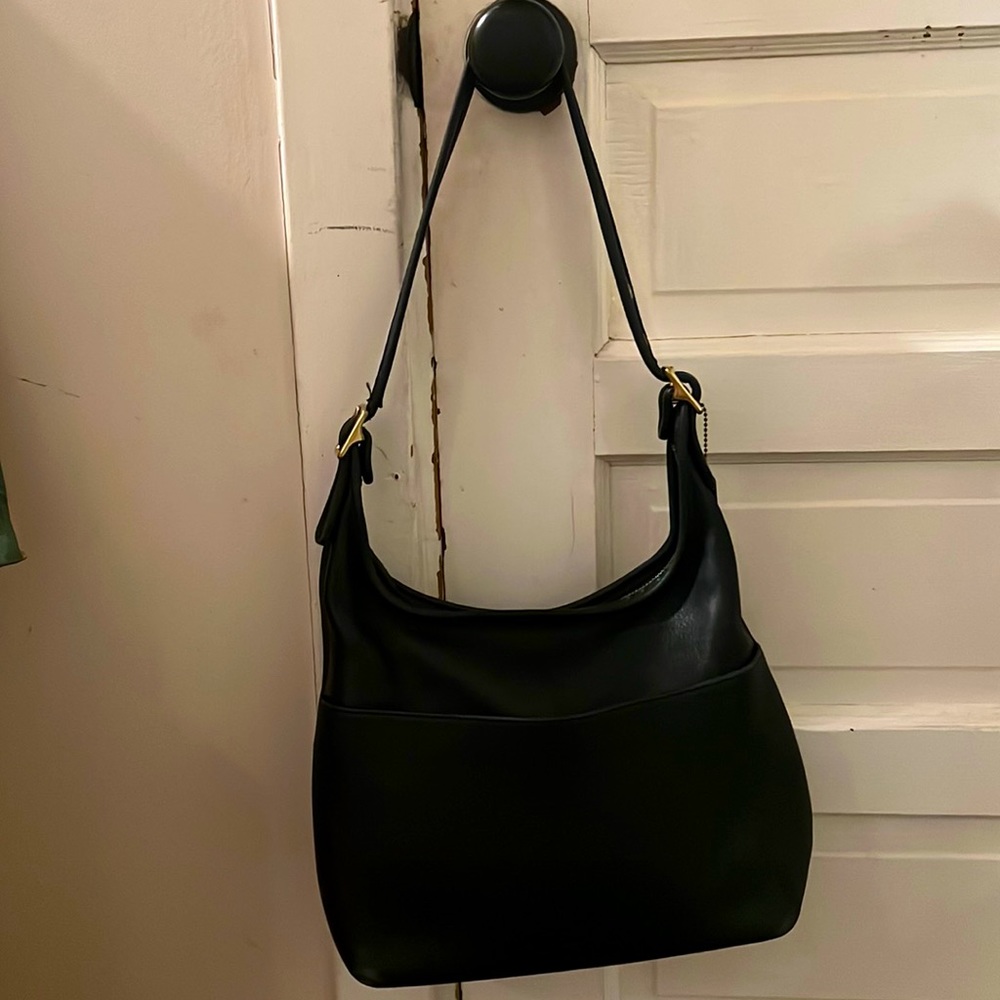 Vintage Coach Black Legacy Hobo Zip #9058